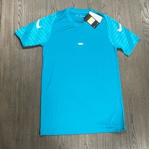 NWT Nike Mens Aqua Blue Slim-FIT Strike Soccer T-Shirt - Size S